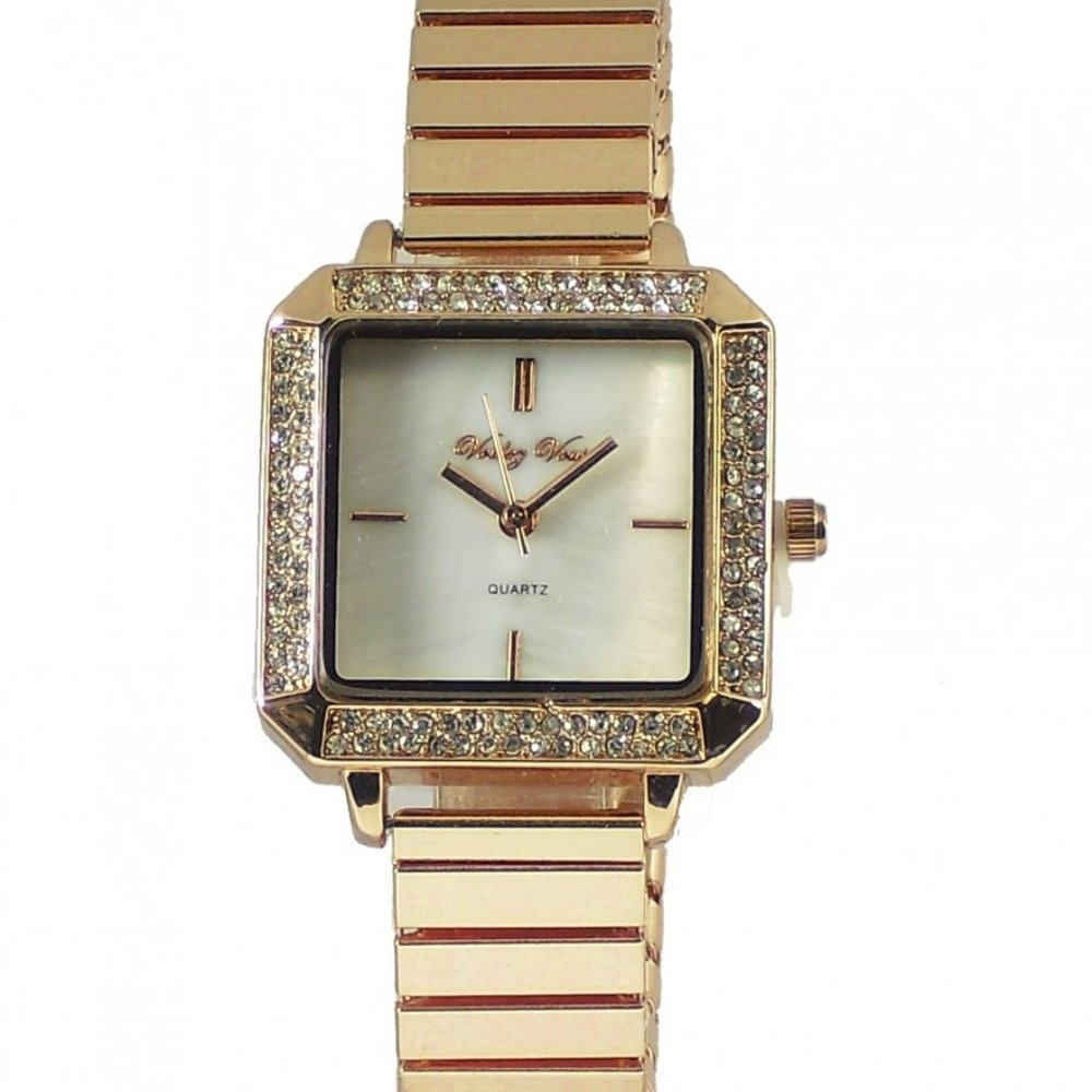 Voulez Vous Womens Stainless Steel Quartz Movement Rose Toned Designer Watch - Picture 2 of 3